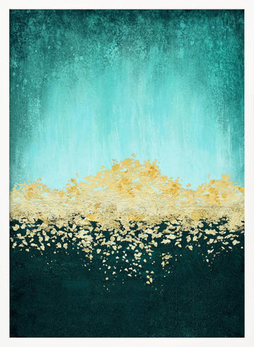 Golden Sea Glimmer | Poster - White Frame Interior
