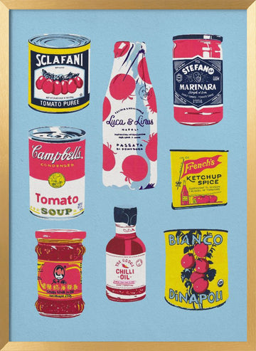 Retro Kitchen Food | Poster - Gold Frame Interior