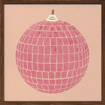 Disco Ball | Poster - Walnut Frame Interior