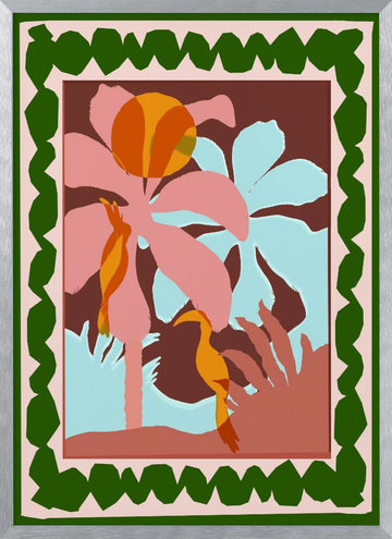 Tropical Birds Paradise | Poster - Silver Frame Interior
