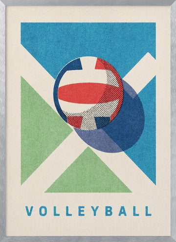 Retro Volleyball Game | Poster - Silver Frame Interior