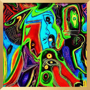 Vibrant Abstract Forms | Poster - Gold Frame Interior
