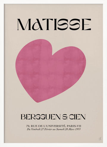 Minimal Pink Heart | Poster - White Frame Interior