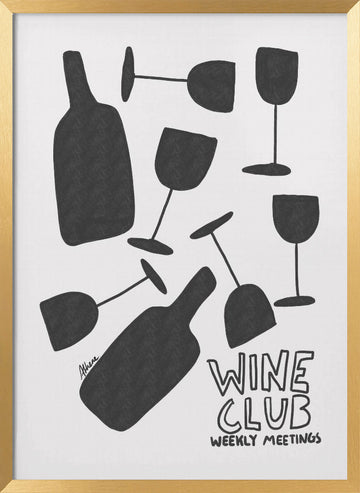 Wine Club | Poster - Gold Frame Interior