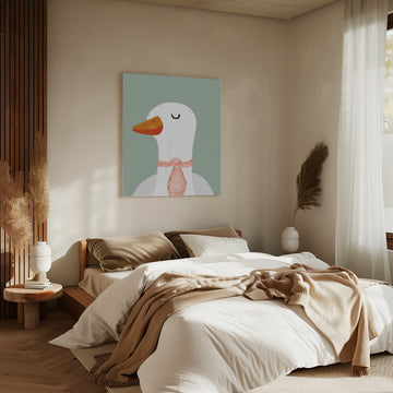 Goose with a Pink Tie | Canvas - Room Interior 2