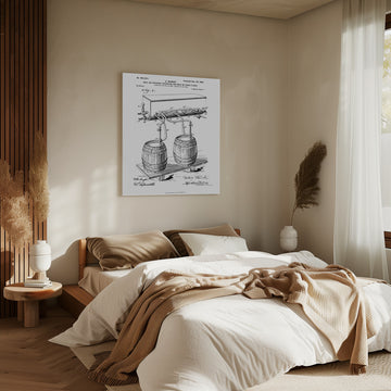 Vintage Beer Apparatus Patent | Canvas - Room Interior 2