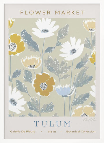 Soft Pastel Blooms | Poster - White Frame Interior