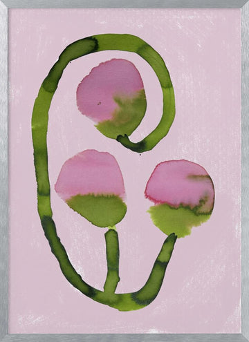 Abstract Pink Blooms | Poster - Silver Frame Interior