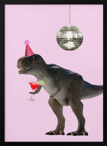 Dino's Disco Bash | Poster - Black Metal Frame Interior