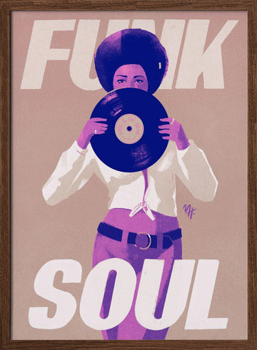 Retro Funk Soul | Poster - Walnut Frame Interior