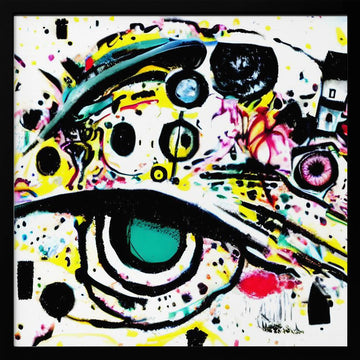 Vibrant Abstract Gaze | Poster - Black Metal Frame Interior