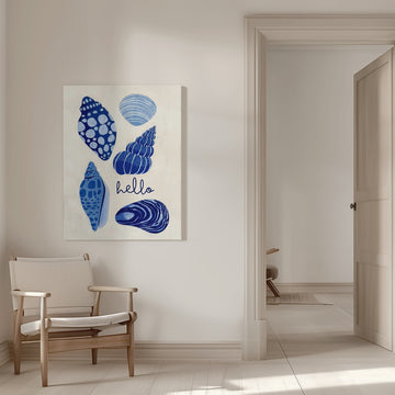 Hello Blue Seashells | Canvas - Room Interior 1