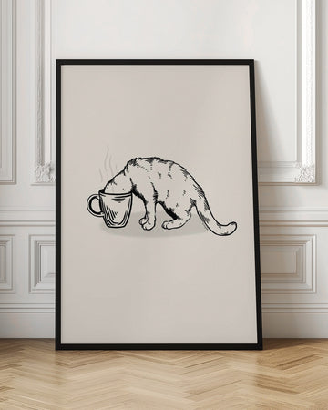 Cozy Coffee Cat | Poster - Room Interior 1