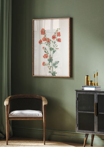 Scarlet Globe Mallow From North American Wildflowers (1925) By Mary Vaux Walcott | Poster - Room Interior 2