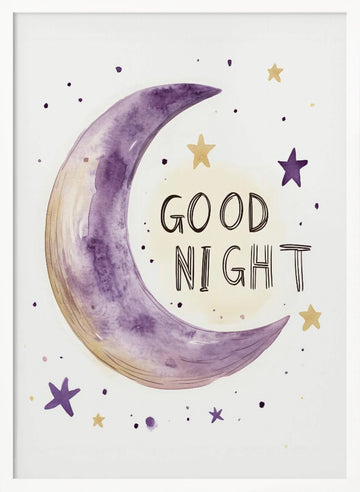 Moonlit Slumber | Poster - White Frame Interior