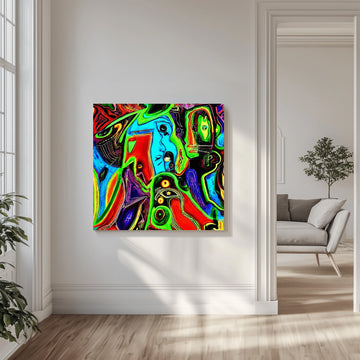 Vibrant Abstract Forms | Canvas - Room Interior 1