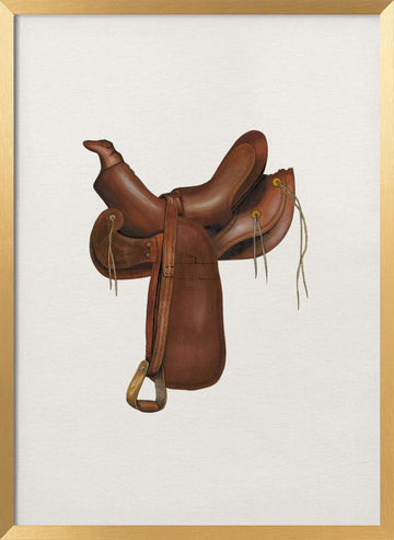 Classic Western Saddle | Poster - Gold Frame Interior