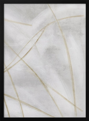 Abstract Gold Lines | Poster - Black Metal Frame Interior