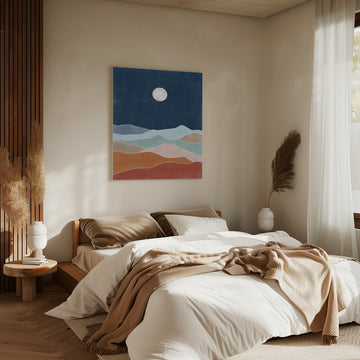 Layered Moonlit Mountains | Canvas - Room Interior 2