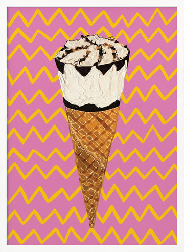 Pop Art Ice Cream Cone | Poster - White Frame Interior