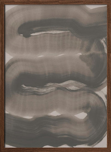 Abstract Brush Strokes 163X | Poster - Walnut Frame Interior
