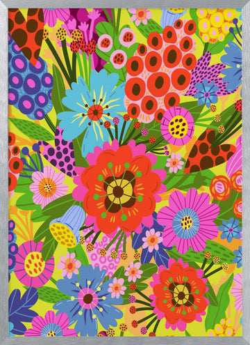 Vibrant Blossoms | Poster - Silver Frame Interior