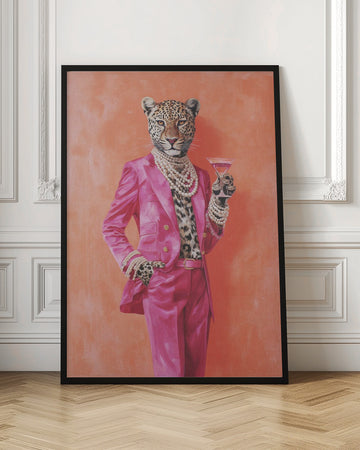 Leopard Pink Suit Martini | Poster - Room Interior 1