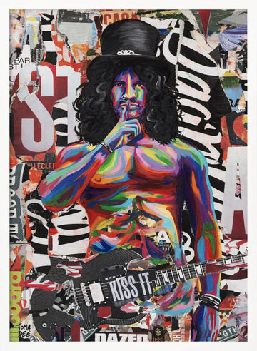 Vibrant Rocker Portrait | Poster - White Frame Interior