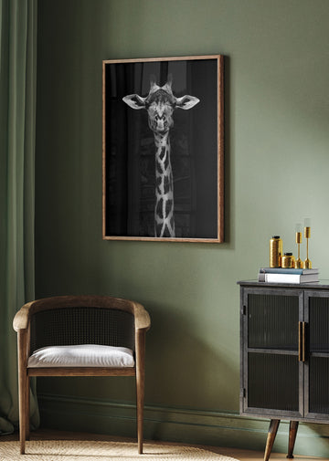 Elegant Giraffe Portrait | Poster - Room Interior 2