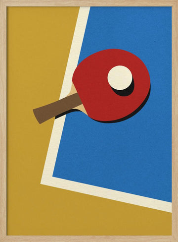 Table Tennis Team Red | Poster - Wood Frame Interior