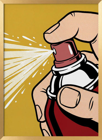 Pop Art Spray Can | Poster - Gold Frame Interior