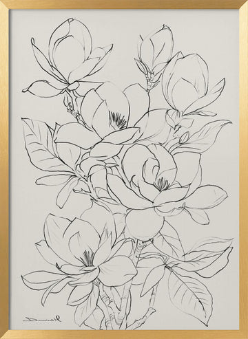 Magnolia Tree | Poster - Gold Frame Interior