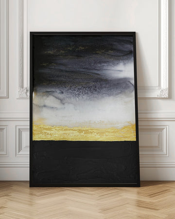 Black Gold Abstract Flow | Poster - Room Interior 1