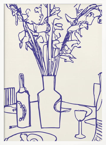 Tabletop Elegance | Poster - White Frame Interior