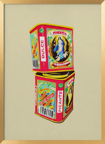 Spanish Paprika Cans | Poster - Gold Frame Interior