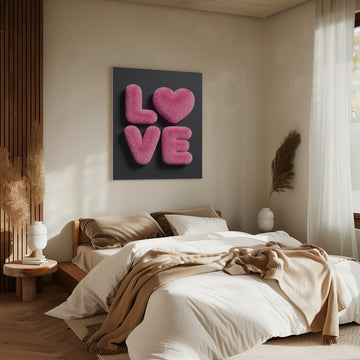 Pink Fluffy Love | Canvas - Room Interior 2