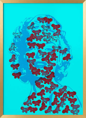 Pop Art Butterfly Woman | Poster - Gold Frame Interior