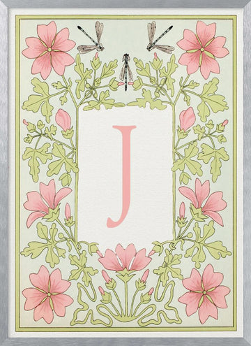 Art Nouveau Floral J | Poster - Silver Frame Interior