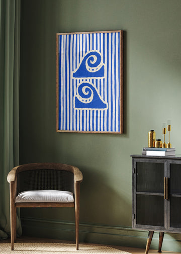 Blue Ocean Waves | Poster - Room Interior 2