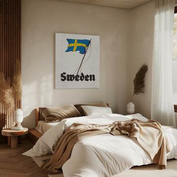 Vintage Sweden Flag | Canvas - Room Interior 2