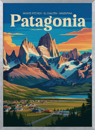 El Chaltén Valley Glow | Poster - Silver Frame Interior