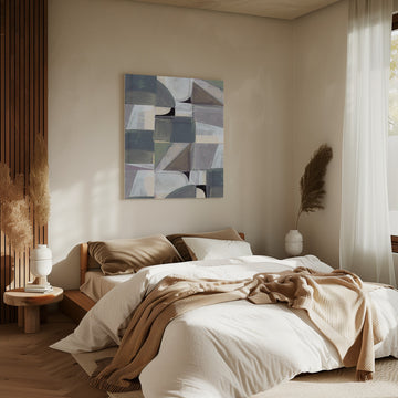 Geometric Patchwork Abstract | Canvas - Room Interior 2