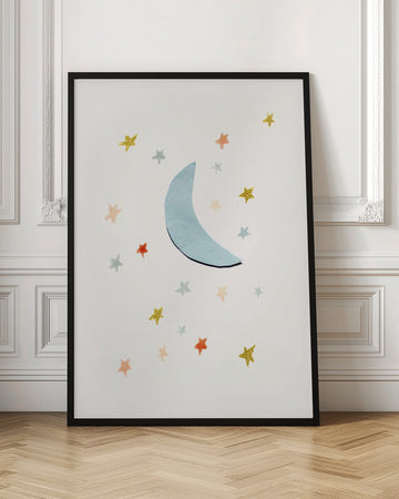 Soft Moon and Stars | Poster - Room Interior 1