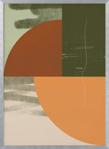 Earthy Abstract Shapes | Poster - Silver Frame Interior