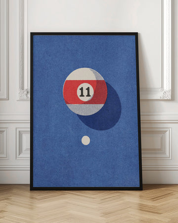 Eleven Striped Pool Ball | Poster - Room Interior 1