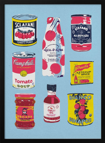 Retro Kitchen Food | Poster - Black Metal Frame Interior