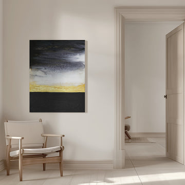 Black Gold Abstract Flow | Canvas - Room Interior 1