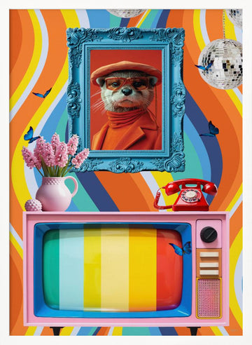 Retro Otter Vibe | Poster - White Frame Interior