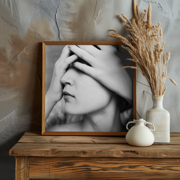 Woman Hiding Face | Poster - Room Interior 1