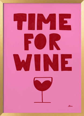 Time for Wine | Poster - Gold Frame Interior